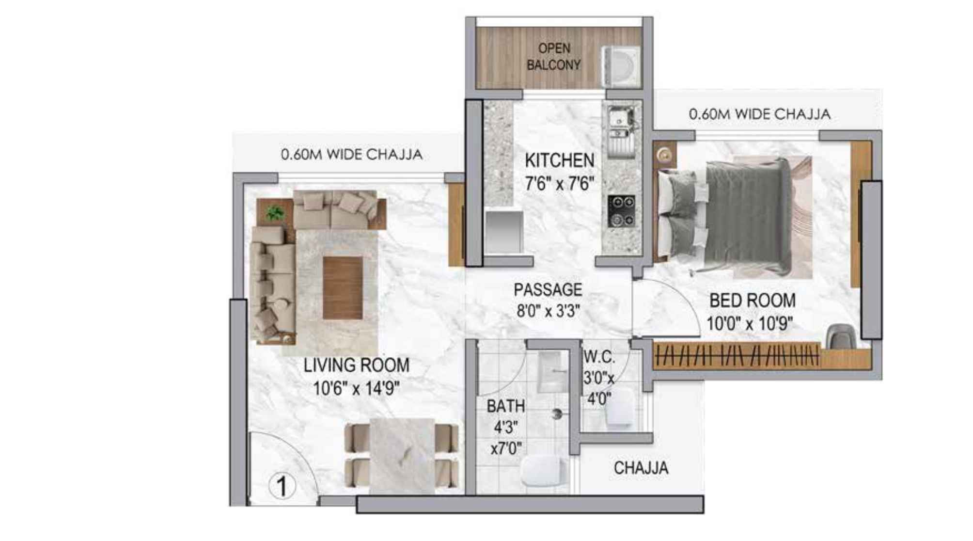 Gajra-Bhoomi-Castle-Wing-Highness-Floor-Plan-1-BHK-439-sqft