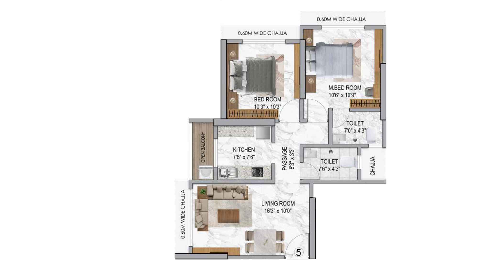 Gajra-Bhoomi-Castle-Wing-Highness-Floor-Plan-2-BHK-623-sqft